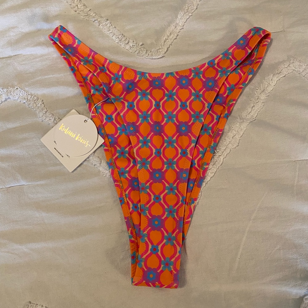 Never worn Kulani Kinis High Leg Vintage Bikini Bottom - Flamenco - Large